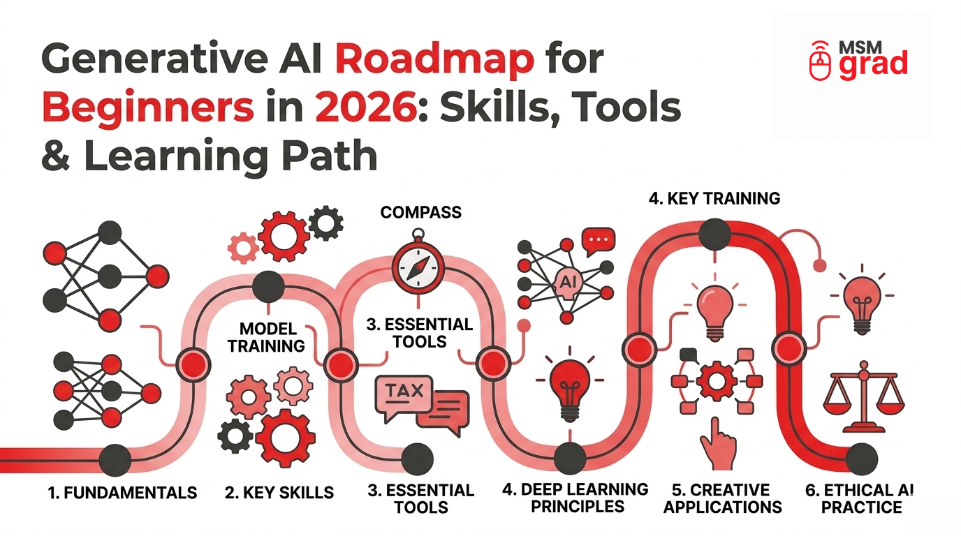 Generative AI Roadmap for Beginners in 2026 Skills, Tools & Learning Path
